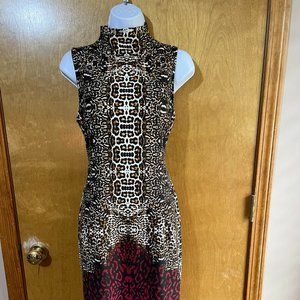 VENUS Animal Print Midi Dress - Black, Brown, Red